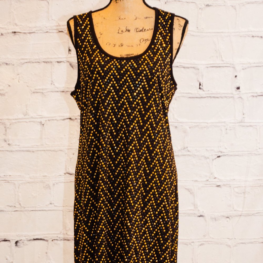 COPY - Michael Kors Gold/Black Knee-Length Sequin Dress